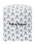 バケットハット ブラックロゴパターン ホワイト Bucket Hat White Black Logo Pattern