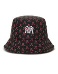 バケットハット ピンクロゴパターン ブラック Bucket Hat Black Pink Logo Pattern