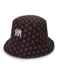 バケットハット ピンクロゴパターン ブラック Bucket Hat Black Pink Logo Pattern