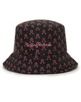 バケットハット ピンクロゴパターン ブラック Bucket Hat Black Pink Logo Pattern