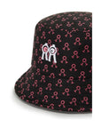 バケットハット ピンクロゴパターン ブラック Bucket Hat Black Pink Logo Pattern
