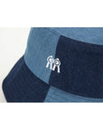 バケットハット ホワイトロゴ ハーフデニム Bucket Hat Half Denim White Logo