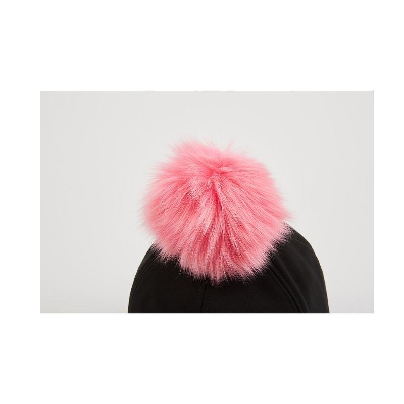 ファーポンポン付き ボールキャップ ブラック  Fur Pompom Ball Cap Black