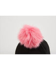 ファーポンポン付き ボールキャップ ブラック  Fur Pompom Ball Cap Black