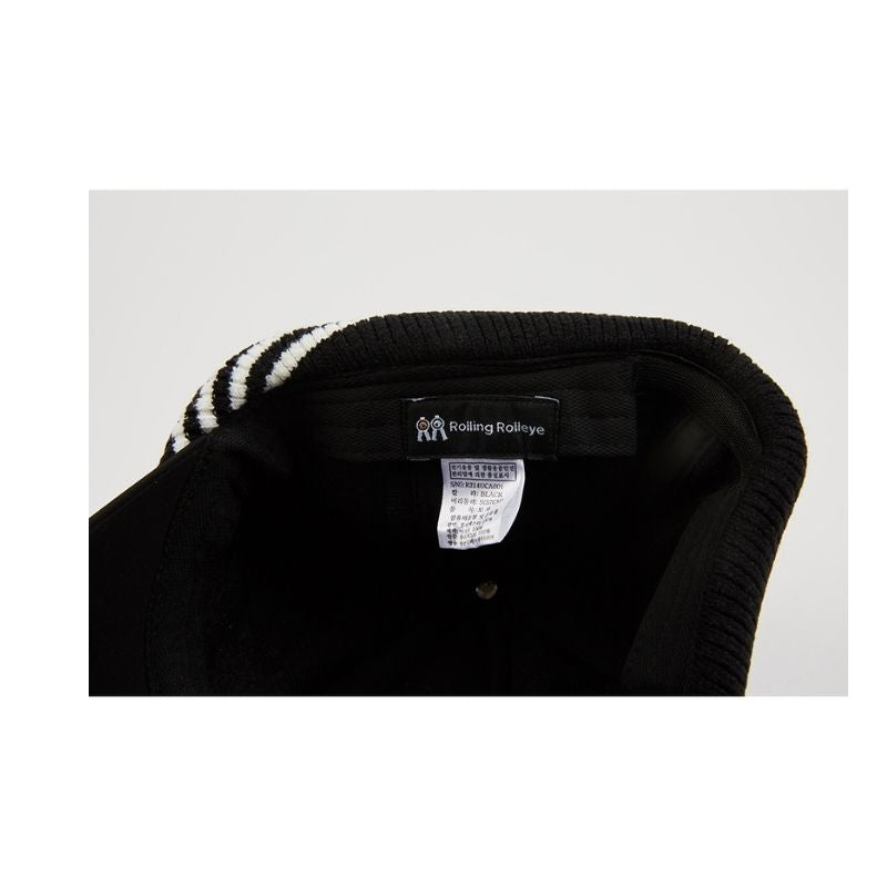 ファーポンポン付き ボールキャップ ブラック  Fur Pompom Ball Cap Black