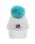 ファーポンポン付き ボールキャップ ホワイト  Fur Pompom Ball Cap White