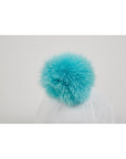 ファーポンポン付き ボールキャップ ホワイト  Fur Pompom Ball Cap White
