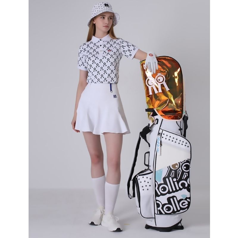 レディース エイミー パターン クール カラーTシャツ ホワイト Amy Pattern Cool Collar T-Shirt