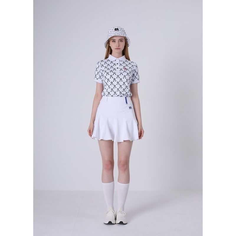 レディース エイミー パターン クール カラーTシャツ ホワイト Amy Pattern Cool Collar T-Shirt